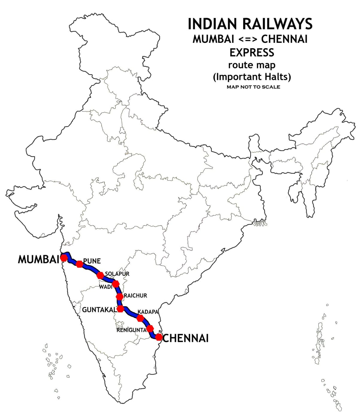 Mumbai-Chennai térkép