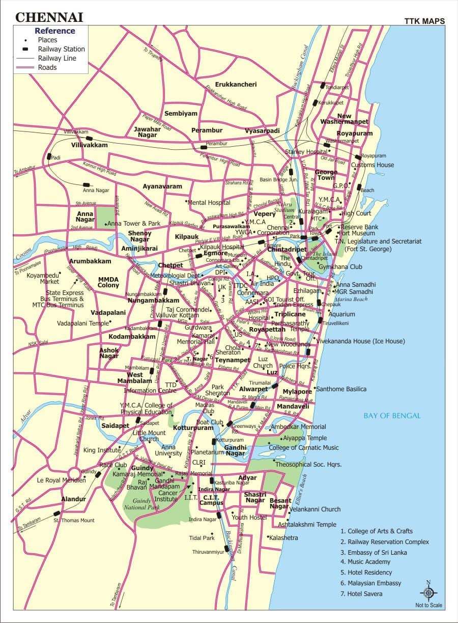 Chennai város térkép utcán
