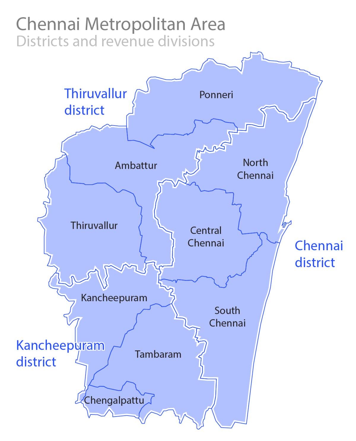 Chennai limit térkép
