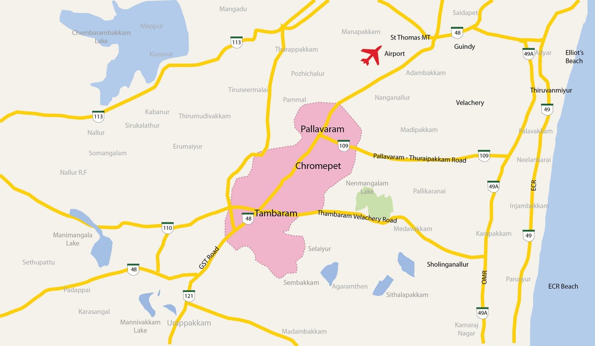 térkép Tambaram Chennai
