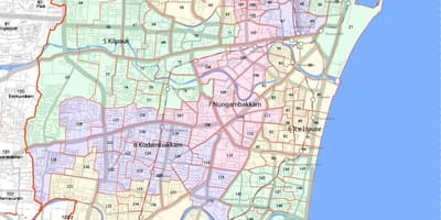 Nagyobb Chennai corporation térkép