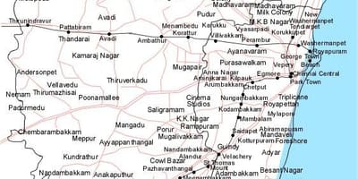 Chennai térkép irányban