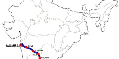 Mumbai-Chennai térkép