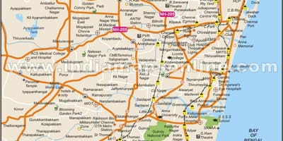 Chennai város teljes térkép