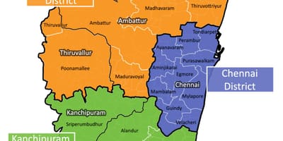 Chennai térkép területek