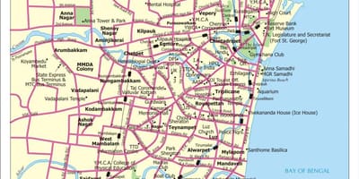 Chennai város térkép utcán