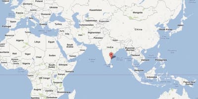 Chennai a világ térkép
