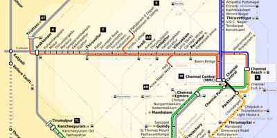 Chennai vonat útvonal térkép