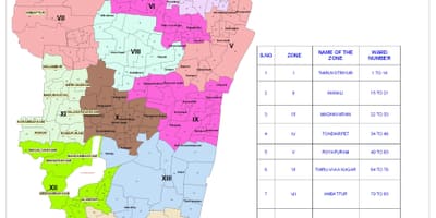 Chennai corporation ward térkép