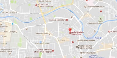 Apolló kórház Chennai Greams térkép